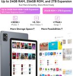 ⁦Tablet 2025 Latest Android 15 Tablets with 10.1 Inch Incell Display, 24GB RAM 256GB ROM /2TB TF, Gemini AI, T606 Octa-Core+8MP Camera, 5000mAh, Widevine L1, 2 in 1 Tablets with Keyboard Mouse Stylus⁩ - الصورة ⁦5⁩