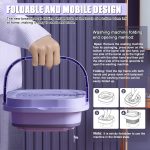 ⁦Roadtime Mini Portable Washing Machine, 8L Foldable With 3 Modes for Camping, Underwear, Lightweight Clothing, EU Plug (Purple)⁩ - الصورة ⁦4⁩