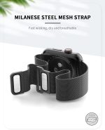 ⁦Biuupa for Apple Watch Bands 38mm 40mm 41mm for Women and Men, iWatch Band Series 7 6 5 4 3 2 1 SE, Breathable Stainless Steel Mesh Wristbands with Adjustable Magnetic Clasp - Black⁩ - الصورة ⁦4⁩