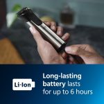 ⁦Philips Norelco Multi Groomer 23 Piece Men's Grooming Kit, Trimmer for Beard, Head, Body, and Face - Stainless Steel Precision. No Blade Oil Needed. MG9520/50⁩ - الصورة ⁦5⁩