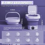 ⁦Roadtime Mini Portable Washing Machine, 8L Foldable With 3 Modes for Camping, Underwear, Lightweight Clothing, EU Plug (Purple)⁩ - الصورة ⁦2⁩