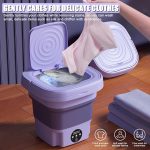 ⁦Roadtime Mini Portable Washing Machine, 8L Foldable With 3 Modes for Camping, Underwear, Lightweight Clothing, EU Plug (Purple)⁩ - الصورة ⁦7⁩