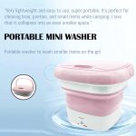 ⁦PETOLUTION Portable Mini Washing Machine, Small Foldable Clothes Washing Bucket for Camping, RV, Travel, Small Spaces, Foldable, Lightweight and Easy to Carry and Store (Pink)⁩ - الصورة ⁦2⁩
