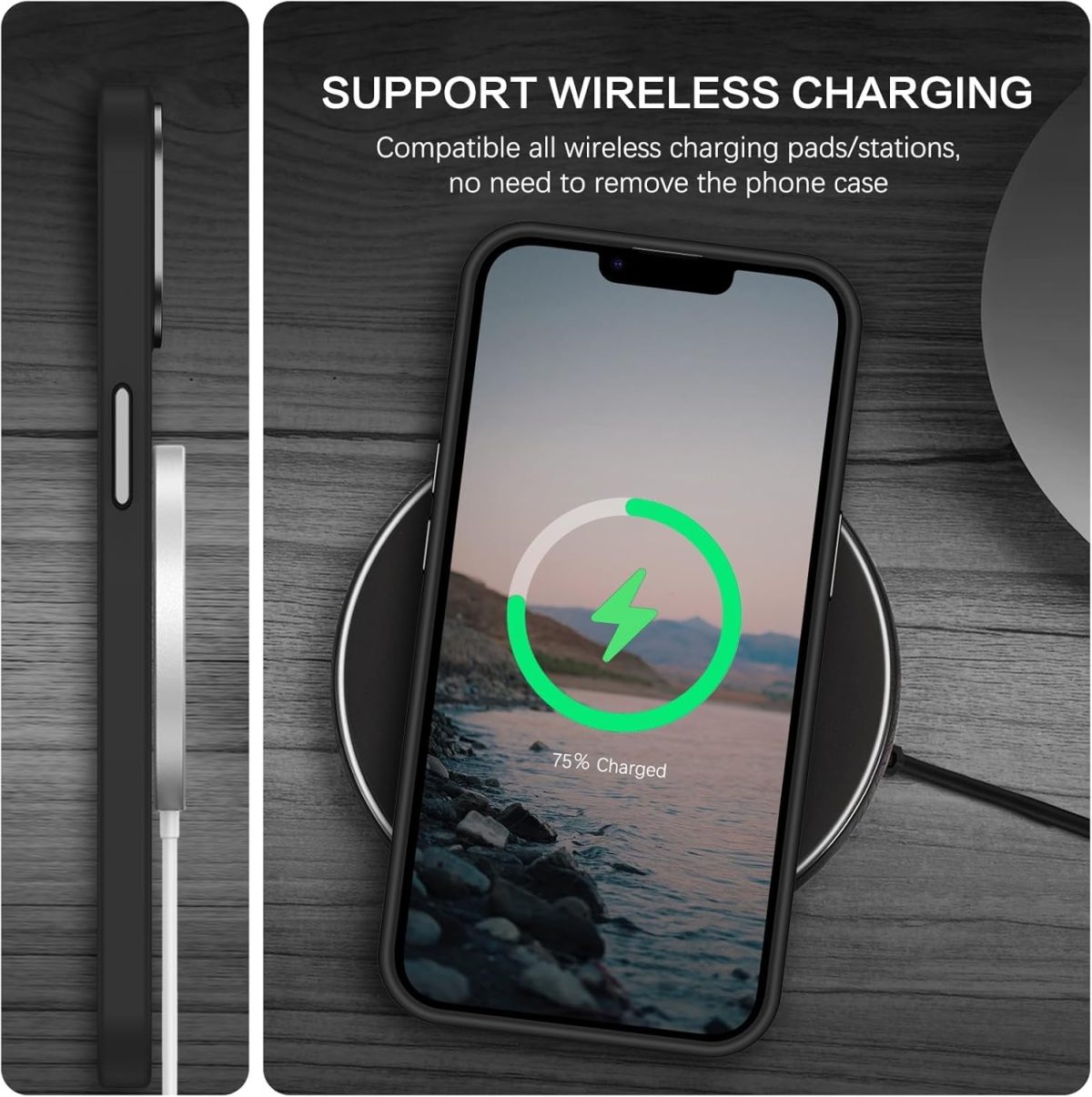⁦BENTOBEN Magnetic iPhone 13/14 Case, Translucent Matte, Slim, Shockproof, Black, Compatible with MagSafe, 6.1 inches, TPU, Protective Case⁩ - الصورة ⁦4⁩