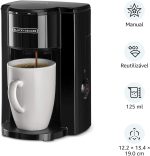 ⁦Black & Decker DCM25N-B5 Coffee Maker, Black - 1 Cup⁩ - الصورة ⁦7⁩
