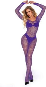Babydoll Lingerie Women Sexy Bodysuit Fishnet Nightwear Underwear Sleepwear Pink Lingerie Bodysuit with Stockings