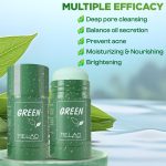⁦fashion mania Green Clay Mask Stick, Blackhead Remover for Face with Green Tea Extract, Deep Pore Cleansing, Moisturizing, Skin Brightening for All Skin Types and All Genders⁩ - الصورة ⁦3⁩