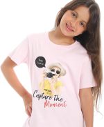 Cesar Girls girls printed cotton T-Shirt With Short Set girls printed cotton T-Shirt With Short Set - الصورة 4