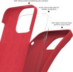 ⁦AWH Compatible with iPhone 14 Pro Max Case for Women - Drop Protection, Anti-Fingerprint, Anti-Scratch, Shockproof Soft-Touch Silicone Phone Case for iPhone 14 Pro Max 6.7" (Red)⁩ - الصورة ⁦3⁩