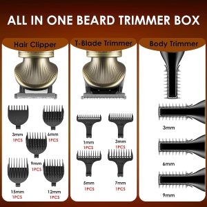 ⁦VGR V-106 Professional 6in1 Grooming Kit with LED Display Trimmer 180 min Runtime 16 Length Settings (Gold)⁩ - الصورة ⁦4⁩