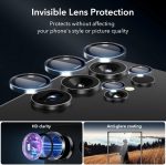 ⁦ESR 2+1 Pack for Samsung Galaxy S24 Ultra Screen Protector Set, 2 Tempered Glass Screen Protectors and 1 Set Individual Lens Protectors, 2.5D Curved Edges, Full-Coverage Protection, Scratch Resistant⁩ - الصورة ⁦8⁩