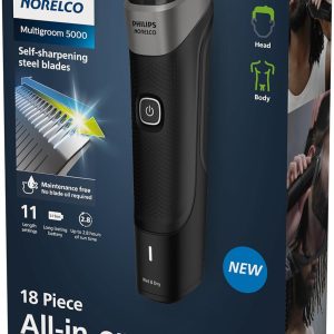 ⁦Philips Norelco Multigroom Series 5000 18 Piece, Beard Face, Hair, Body and Intimate Hair Trimmer for Men – NO Blade Oil MG5910/49⁩ - الصورة ⁦16⁩