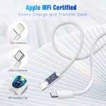 ⁦APFEN USB C to Lightning Cable 3FT 2Pack [Apple MFi Certified], Power Delivery iPhone Cables Type C iPhone Charger Cord Fast Charging Compatible iPhone 14 13 12 11 Pro Max X XS XR 8 7 6s Plus SE⁩ - الصورة ⁦2⁩