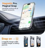 ⁦CANSHN Magnetic Compatible with iPhone 17 Pro Max Case Clear, Upgraded [Full Camera Protection] [Compatible with Magsafe] Non-Yellowing Protective Shockproof Bumper Phone Cover 6.9 Inch - Clear⁩ - الصورة ⁦4⁩
