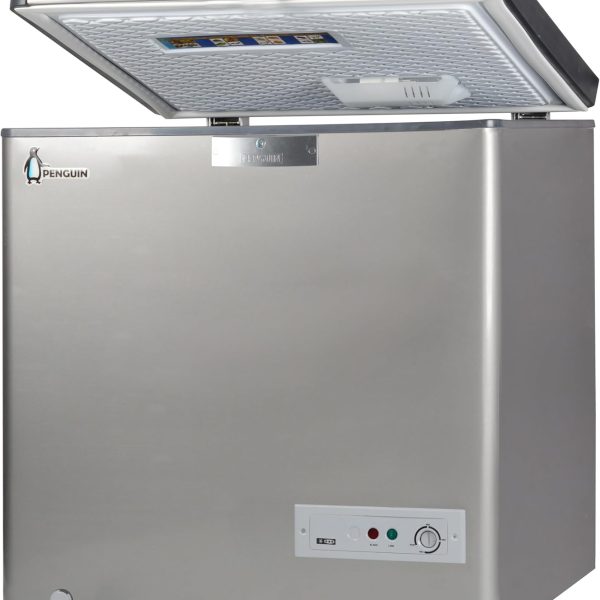 فريزر أفقي من الستانلس بسعة داخلية 250 لتر من بينجوين، فضي، موديل ES290