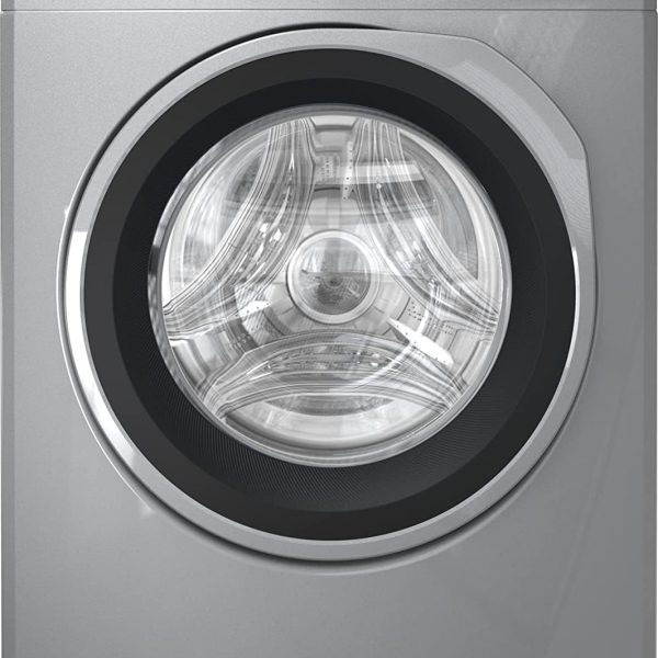 غسالة اوتوماتيك رقمية متعددة البرامج TC4 بسعة 8 كجم من زانوسي، 1200 لفة/الدقيقة، فضي، محرك شامل، باب حلقي بلون كروم أسود - ZWF8240SX5