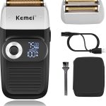 Kemei Foil Shavers for Men Electric Razor with Bald Trimming Cordless Electric Shavers with LED Display 2 in 1