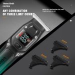 ⁦Hair & Beard Trimmer v-964 Stainless Steel Blades Motor Turbo 7000 RPM USB Charger 3 Shaving Combs Runtime 100 Minutes Charging Time 1.5 Hours Travel Size⁩ - الصورة ⁦7⁩