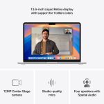 ⁦Apple 2025 MacBook Air 13-inch Laptop with M4 chip: Built for Apple Intelligence, 13.6-inch Liquid Retina Display, 16GB Unified Memory, 256GB SSD Storage, 12MP Center Stage Camera, Touch ID; Silver⁩ - الصورة ⁦4⁩
