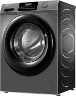 ⁦Haier 8 KG Front Loading Washing Machine, 525 mm Super Drum, BLDC Inverter Motor, Laser Welding, Steam, Silver, HW80-BP14929AS6⁩ - الصورة ⁦3⁩