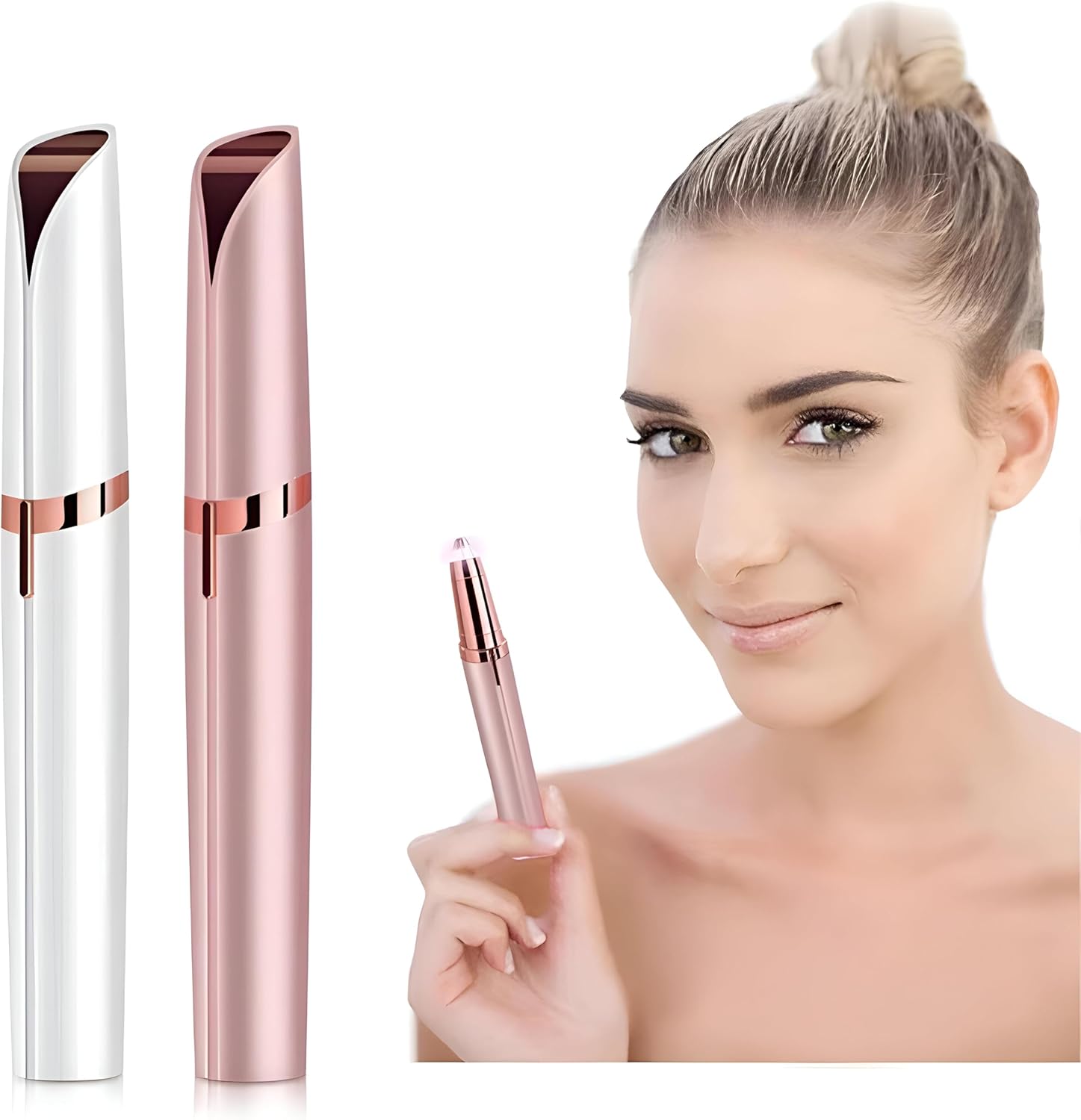 71cwdB2ekDL._AC_SL1500_.jpg Portable Facial Epilator - USB Rechargeable Hair Removal Pen for Fine Hair on Eyebrows and Upper Lip in Sleek Silver Construction