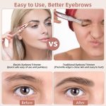 ⁦Ckeyin Rechargeable Eyebrow Hair Remover USB Rechargeable 2 in 1 Painless-Precision Eyebrow Trimmer Eyebrow Razor Tool with Built-in LED Light Facial Trimmer for Nose, Lips,Body⁩ - الصورة ⁦9⁩