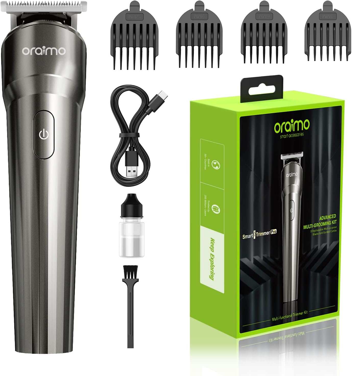 71dGNqa2jL._AC_SL1500_.jpg اورايمو مجموعة حلاقة متعددة لاسلكية لتشذيب الشعر للرجال، وقت تشغيل 90 دقيقة، ماكينة حلاقة احترافية للرجال، ماكينة حلاقة شعر للرجال للوجه والرأس والجسم وتشذيب دقيق ومظهر عصري