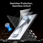 ⁦ESR 2+1 Pack for Samsung Galaxy S24 Ultra Screen Protector Set, 2 Tempered Glass Screen Protectors and 1 Set Individual Lens Protectors, 2.5D Curved Edges, Full-Coverage Protection, Scratch Resistant⁩ - الصورة ⁦3⁩