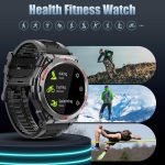 ⁦Military Smart Watch, 1.52-Inch Touch Screen Tactical Smartwatch with Text and Call, Heart Rate, Blood Oxygen, and Activity Trackers - Compatible with iPhone and Android, for Men and Women(Grey)⁩ - الصورة ⁦4⁩