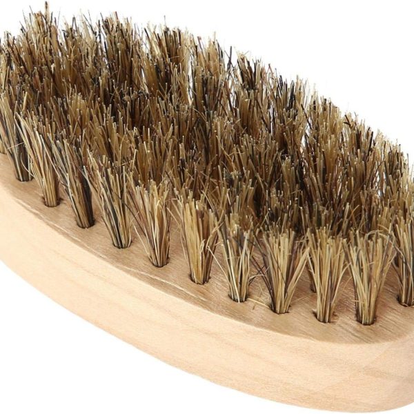 Uxsiya Men Beard Brush Soft Bristle Mustache Comb Oval Bamboo Handle Beard Shaping Tool for Home Use