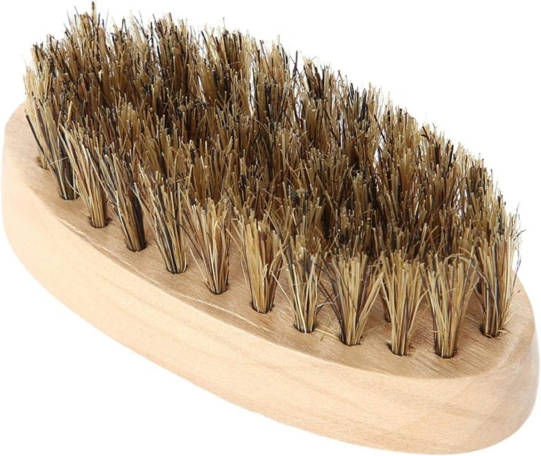 Uxsiya Men Beard Brush Soft Bristle Mustache Comb Oval Bamboo Handle Beard Shaping Tool for Home Use