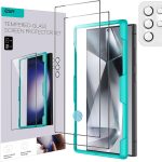 ESR 2+1 Pack for Samsung Galaxy S24 Ultra Screen Protector Set, 2 Tempered Glass Screen Protectors and 1 Set Individual Lens Protectors, 2.5D Curved Edges, Full-Coverage Protection, Scratch Resistant