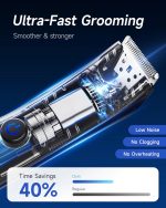 ⁦VIKICON Electric Body Trimmer and Shaver for Men, Body Groomer for Groin&Ball w/Light, Pubic Hair Trimmer Replaceable Ceramic Blade IPX7 Waterproof Wet/Dry, Lightweight Male Razor USB Type-C Charging⁩ - الصورة ⁦4⁩