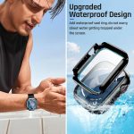 ⁦Goton Waterproof Case for Apple Watch Screen Protector 45mm Series 7 8 9, Tempered Glass Face Cover for iWatch Accessories 45 mm Black⁩ - الصورة ⁦3⁩
