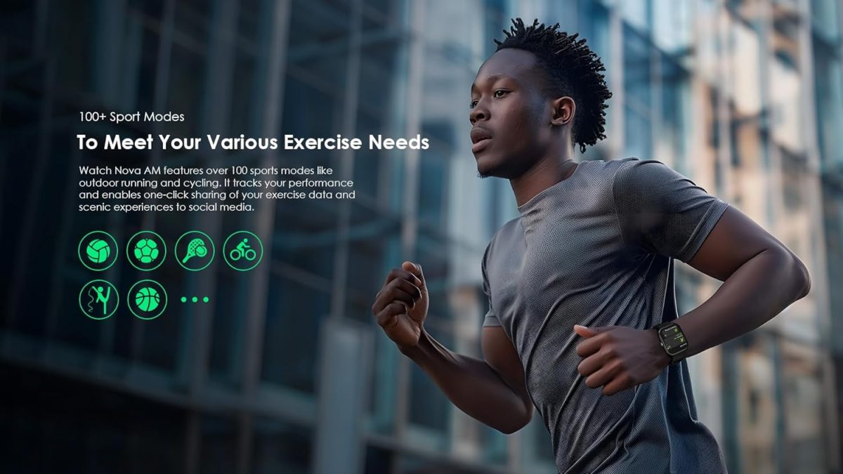 ⁦Oraimo Watch Nova AM (OSW-812) 2.01" AMOLED Full Touch Screen Curved Cover Smartwatch​ with Antibacterial Eartips⁩ - الصورة ⁦9⁩