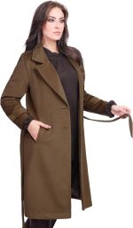 Fully Lined Classic Long Wool Coat With Belt - الصورة 2