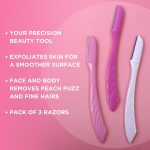 ⁦WILKINSON SWORD - Intuition Eyebrow Shaper | Facial Hair Remover and Trimmer | Exfoliating Dermaplaning Tool | 3 x Disposable Razors⁩ - الصورة ⁦2⁩