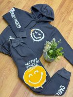 ⁦Miza Kids Set Of 2 Pieces (Hoodie + Pants) Smiley Printed For Boys 4-10 Years - Multi Color Available In Tring Colors⁩ - الصورة ⁦2⁩