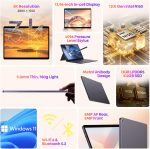 ⁦CHUWI Hi10 Max 2 in 1 Windows Tablet 12.96", Intel N150(3.6GHz), 12GB LPDDR5 512GB SSD, Windows 11 Tablet with Backlit Keyboard, FHD IPS 2880 * 1920 Touchscreen, WiFi 6, BT 5.2, HDMI, USB 3.2⁩ - الصورة ⁦3⁩