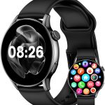 cardoO Smart Watch X Orbit, Round 1.6” AMOLED Display, Bluetooth Calling, Fitness & Health Tracker with Heart, Sleep & SpO2 Monitoring, 100+ Sports Modes – Waterproof, iOS & Android Compatible - Black