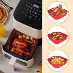 ⁦DUXAA 3 Pcs Air Fryer Silicone Liners, 8.5" Square, Grey, Silicone, Molded, Air Fryer Liners, for 4-8 Quart Air Fryers⁩ - الصورة ⁦4⁩