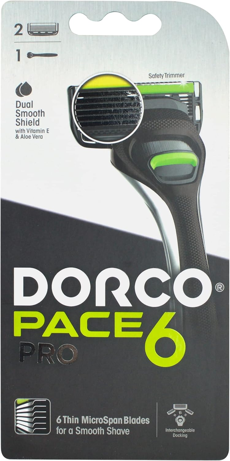 DORCO PACE 6 PRO SYSTEM RAZOR 6 BLADES - (1Handle+2Heads)