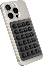 ⁦StickyGrippy Suction Phone Case Mount, Sillicon Adhesive Phone Accessory for iPhone and Android, Hands-Free Fidget Toy Mirror Shower Phone Holder, Tiktok Videos and Selfies (Black)⁩ - الصورة ⁦3⁩