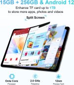 ⁦DOOGEE T20 Android 12 Touch Tablet 10.4 Inches, 15GB + 256GB/TF 1TB, Dual 4G LTE + 5G WiFi, 16MP + 8MP, FHD 2000 x 1200, 8300mAh, Octa-Core/Face ID/PC Mode/OTG/GPS/2 Years Warranty/TUV⁩ - الصورة ⁦6⁩