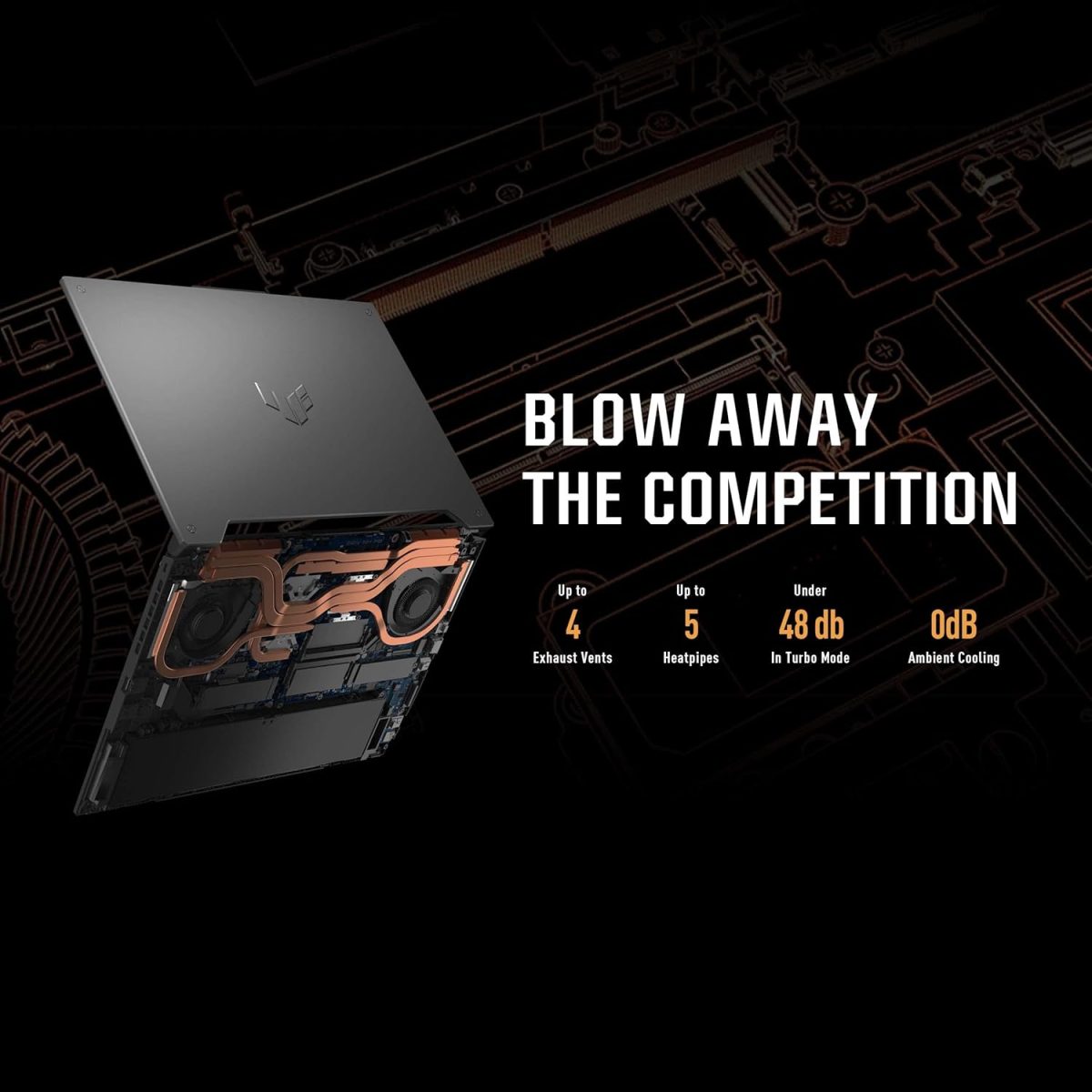 ⁦ASUS TUF Gaming F15, Intel Core i7-13620H, 8GB DDR5-4800 * 2, NVIDIA GeForce RTX 4060, 8GB GDDR6, 15.6" (1920 x 1080) 16:10 144HZ, 1TB SSD, Windows 11 (FX507VV-LP156W) 1 Year Warranty by ASUS⁩ - الصورة ⁦6⁩