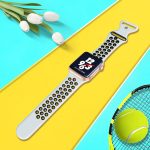 ⁦Elaikement Sport Bands Compatible for Apple Watch Band 45mm 44mm 42mm 41mm 40mm 38mm for Women Men Girls, Cute Breathable Silicone Replacement Strap for iWatch Series 7/6/5/4/3/2/1/SE - White/Black⁩ - الصورة ⁦2⁩