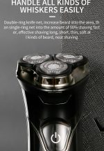⁦VGR V-318 Premium Cordless Rechargeable IPX6 Waterproof 3 Head Electric Shaver Wet & Dry Rotary Shavers for Men with Pop-up Trimmer Super with LED Digital Display⁩ - الصورة ⁦5⁩