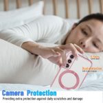 ⁦Dl3 Mobilak Case For Samsung Galaxy S22 MagSafe with Camera Lens Protector,Magnetic Clear Case Full Protection Plating Anti-Scratch Slim Thin Case Cover (Rose Gold)⁩ - الصورة ⁦3⁩