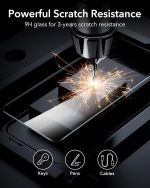 ⁦LOCKIVA ESR 2 Pack for Samsung Galaxy S25 Ultra Screen Protector, 9H+ Hardness HD Tempered Glass with Easy Installation, Auto Dust-Elimination Tool for Galaxy S25 Ultra [6.9”], Case Friendly⁩ - الصورة ⁦9⁩