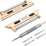 Wearlizer Watch Band Connector Compatible with Apple Watch Band Adapter, Replaceable Metal Connection Adapter with Replacement Tool for iWatch Ultra Series 8 7 6 5 4 3 2 1 22mm Width Straps